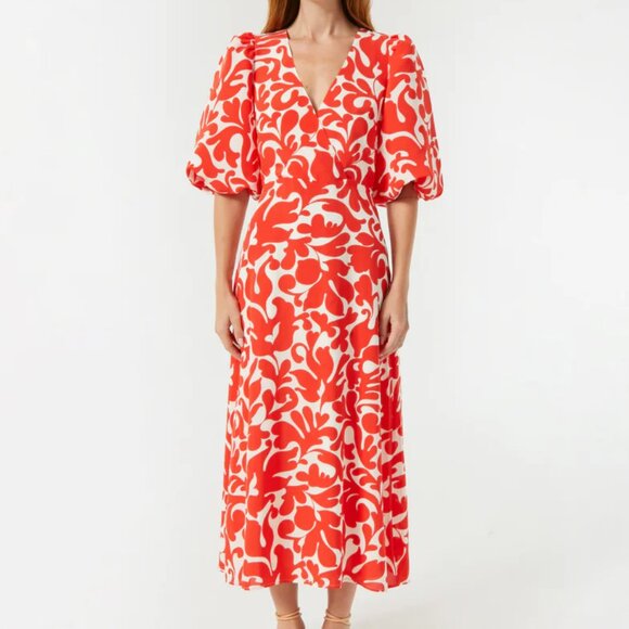 NWT Rhode Ina Maxi Dress Caspian Lagoon Grande - Picture 1 of 4